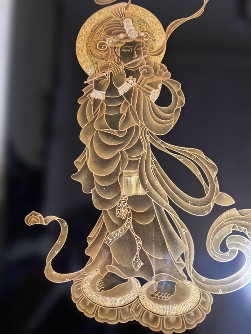 黒漆の文箱 金色装飾