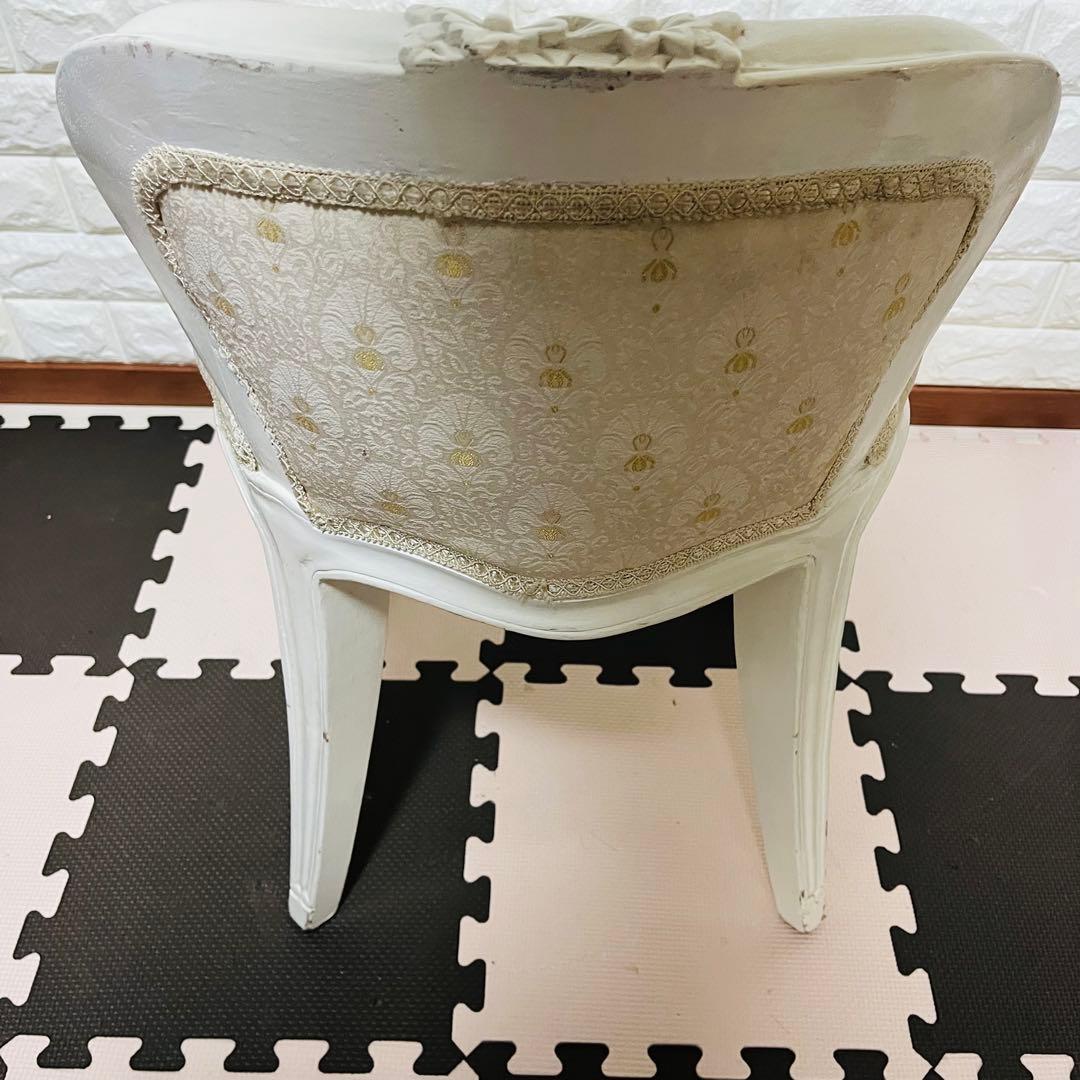 背付き スツール 猫脚 オットマン　椅子