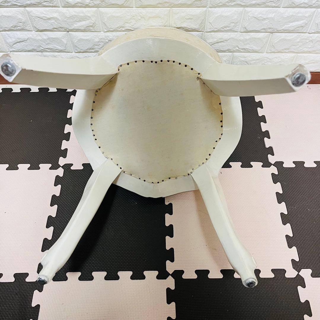 背付き スツール 猫脚 オットマン　椅子