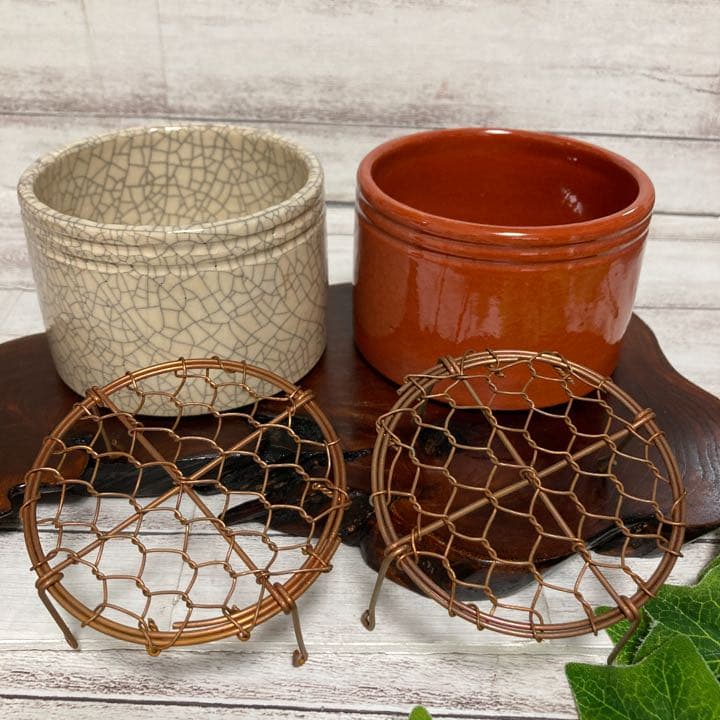 未使用 京焼 灰入れ 川崎和楽 作家物 楽焼 茶道具 香道具 聞香炉 手ロクロ