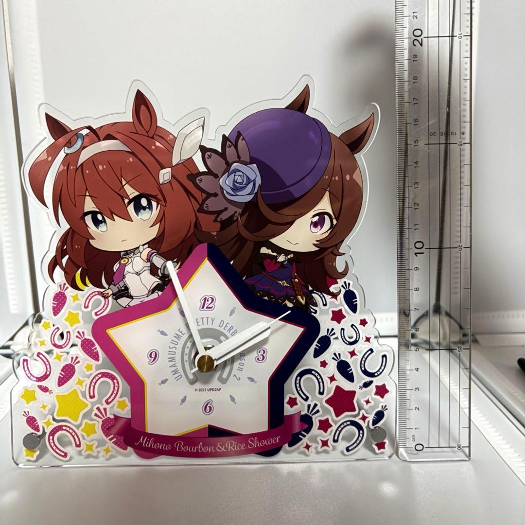 エ*)様 ウマ娘 ぷちちょこアクリル置時計 【ミホノブルボン＆ライスシャワー】