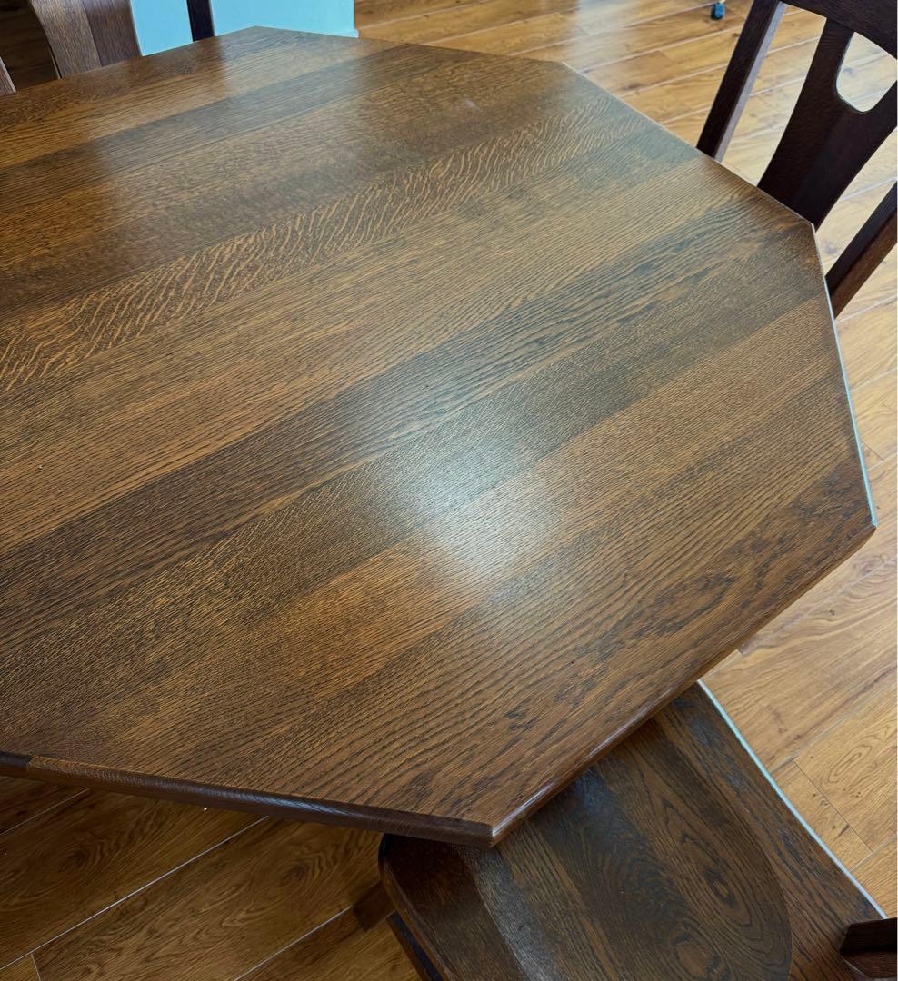 オーク無垢 オランダ民芸 ダイニング5点セット 神戸市近隣エリア対象