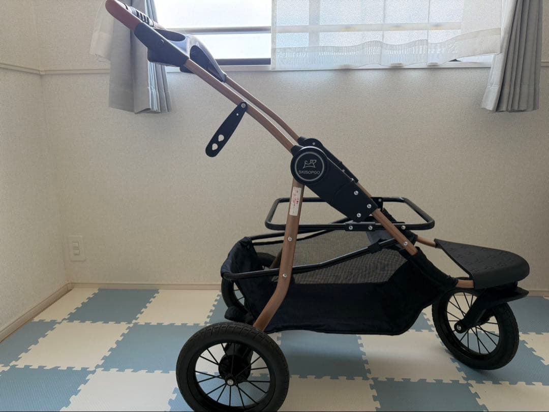 ベージュペットカート メッシュ素材 カップホルダー付き