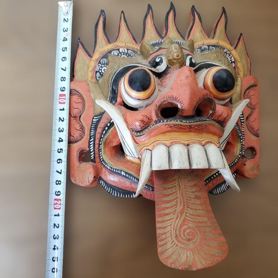 バリの伝統的な木製面、ガムラン、ケチャック、バリ島、神秘的、手彫り、守り神、金運