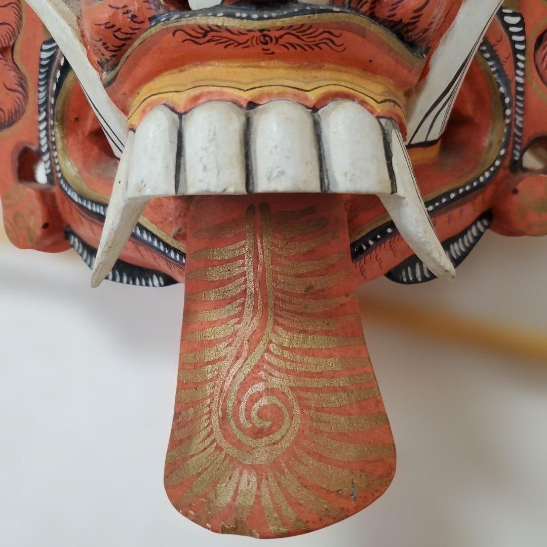 バリの伝統的な木製面、ガムラン、ケチャック、バリ島、神秘的、手彫り、守り神、金運