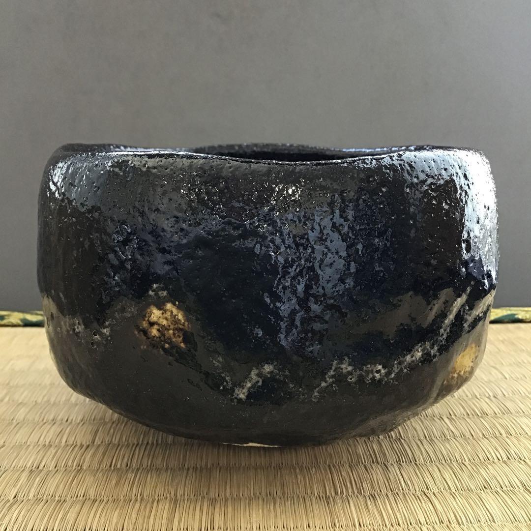 茶道具　黒茶盌　幕釉黒楽　小川裕起夫(長楽の息子)作　共箱　S5CW