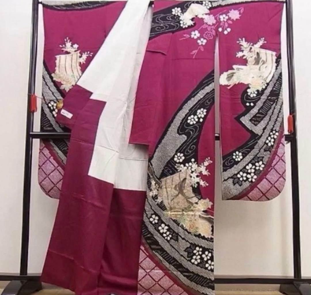 大特価SALE中★振袖セット【6点】★古典柄★紫色★豪華な成人式に★