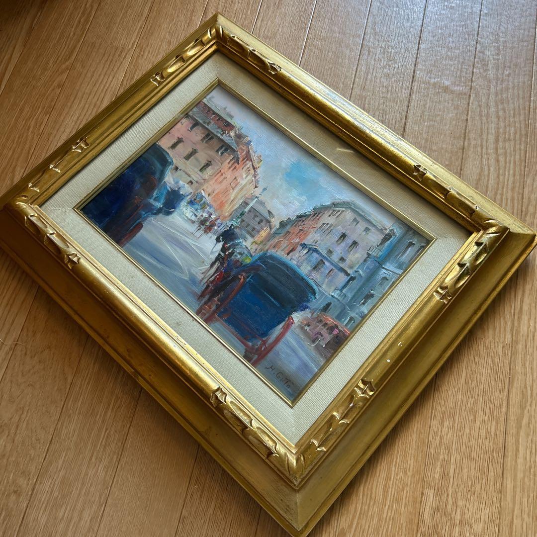 値下げ「ローマの朝」 一線美術協会　後藤弘画伯のローマの朝の街並みを描いた油彩画