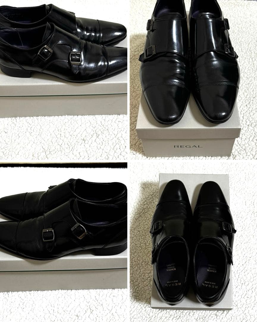 REGAL リーガル ダブルモンク ストレートチップ 26cm ビジネスシューズ