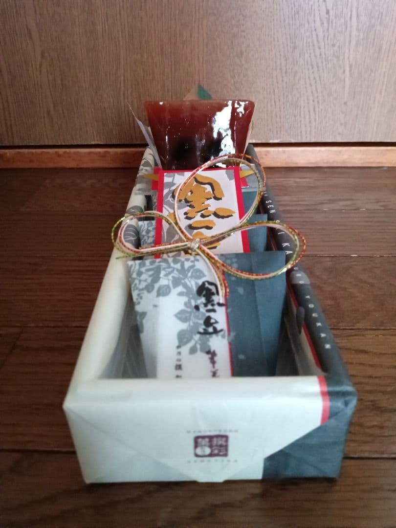 ケース付き　実物大　和乃心　撰彩菓　黒豆羊羹　食品サンプル