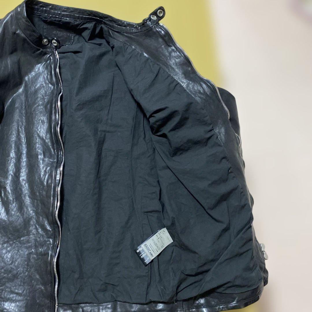 バックラッシュ ジャパンショルダーレザー製品染めシングルライダース