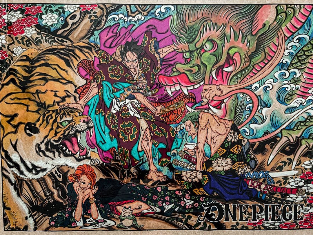 ONE PIECE ワンピース　和風　高級複製原画　絵画
