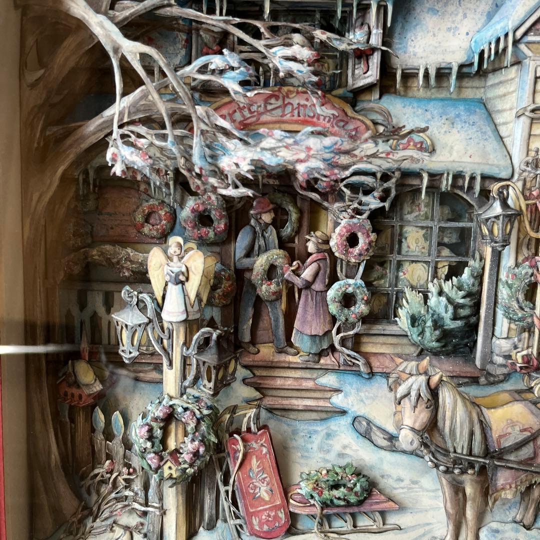 冬景色 立体3Dアート 絵画　額入り