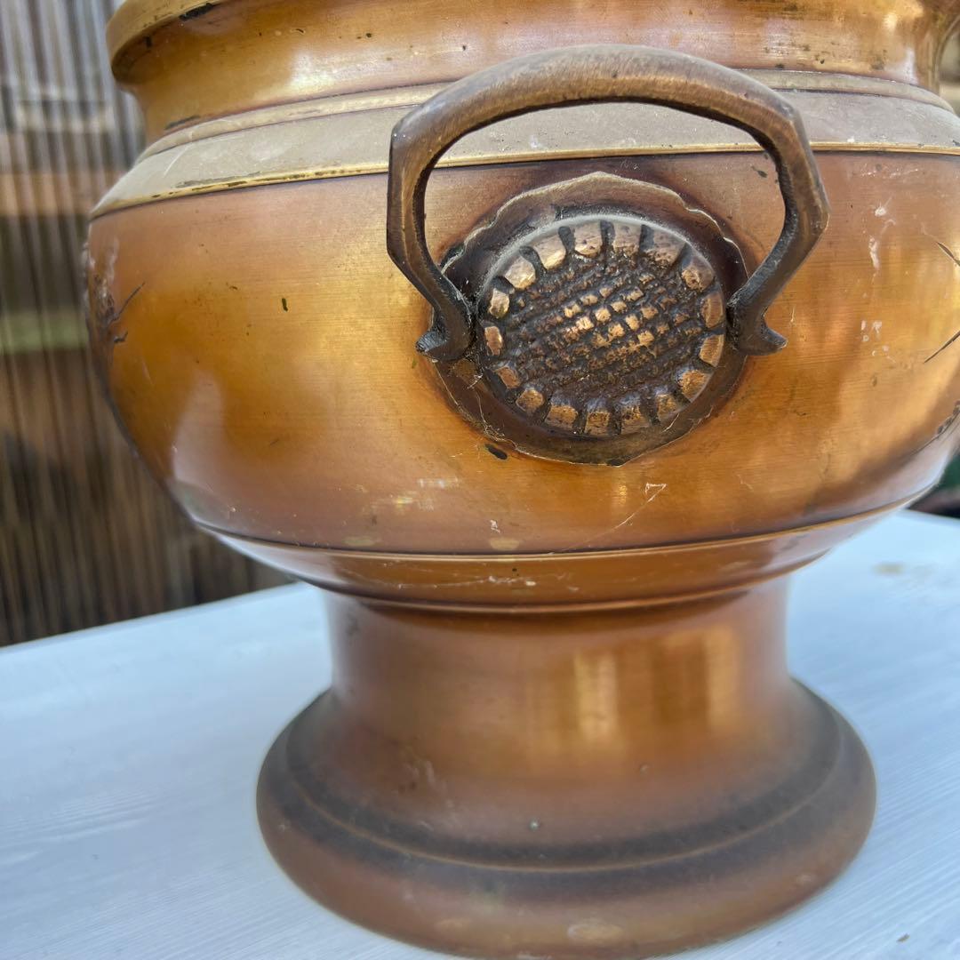 昭和レトロ 銅製火鉢 2つ アンティーク ヴィンテージ 古道具 古民家 双耳