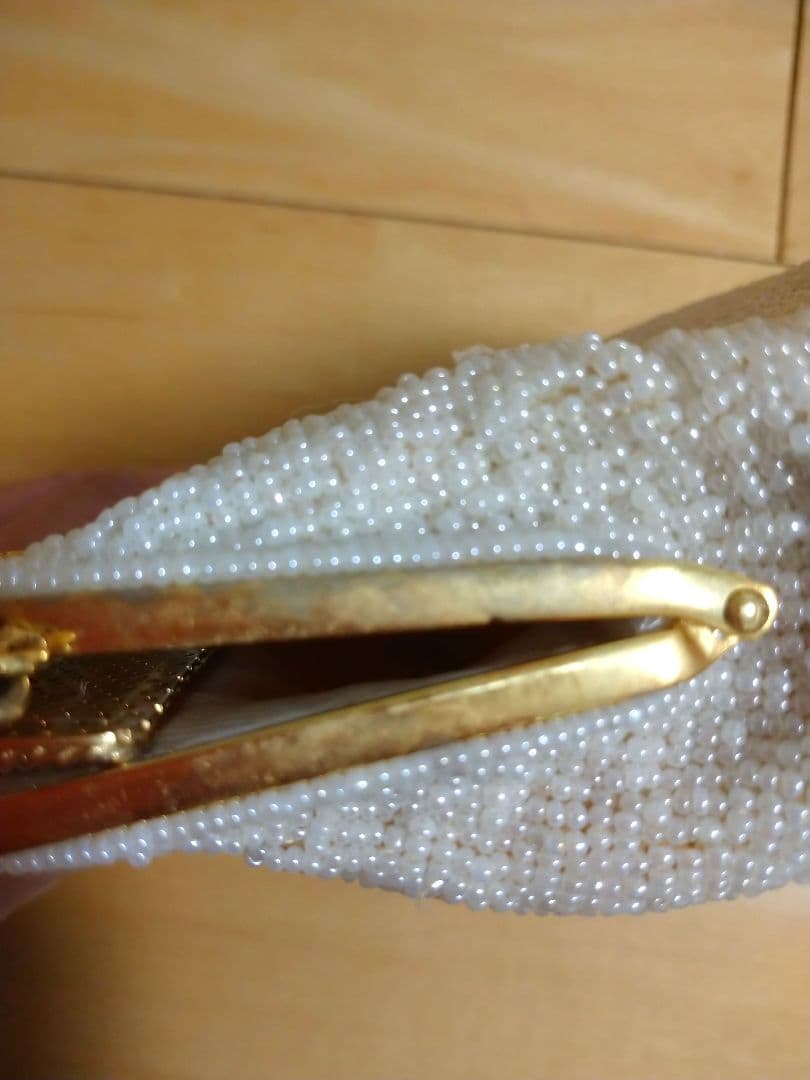 花柄　ビーズ　パーティーバッグ　レトロ　アンティーク