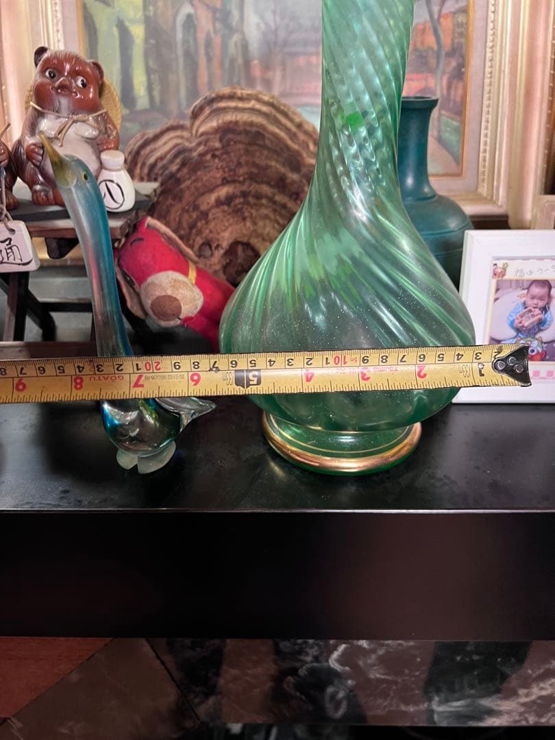 花瓶　一輪挿し　ガラス細工　可愛い　お花柄　金