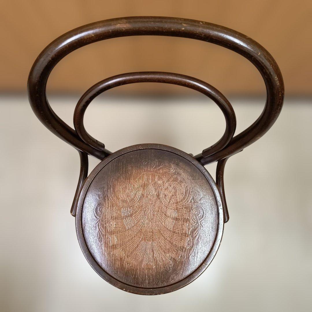 曲げ木デザイン 木製椅子 ダークブラウン