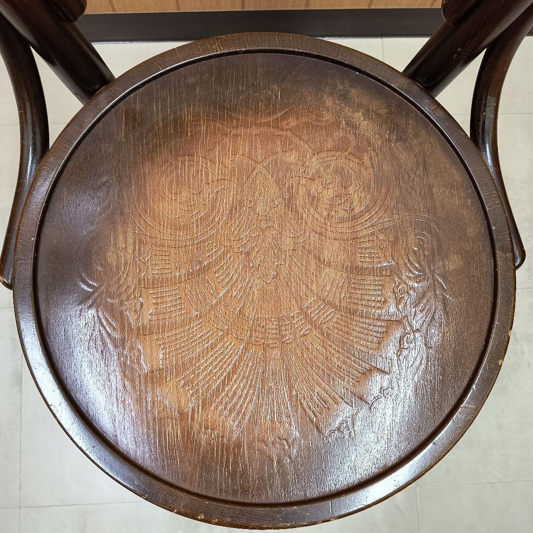 曲げ木デザイン 木製椅子 ダークブラウン