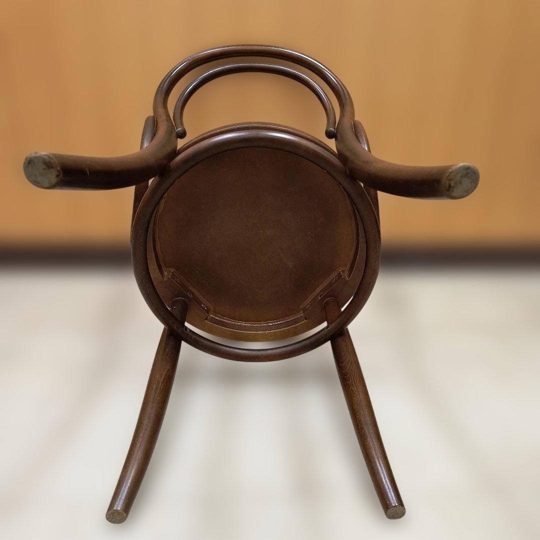 曲げ木デザイン 木製椅子 ダークブラウン