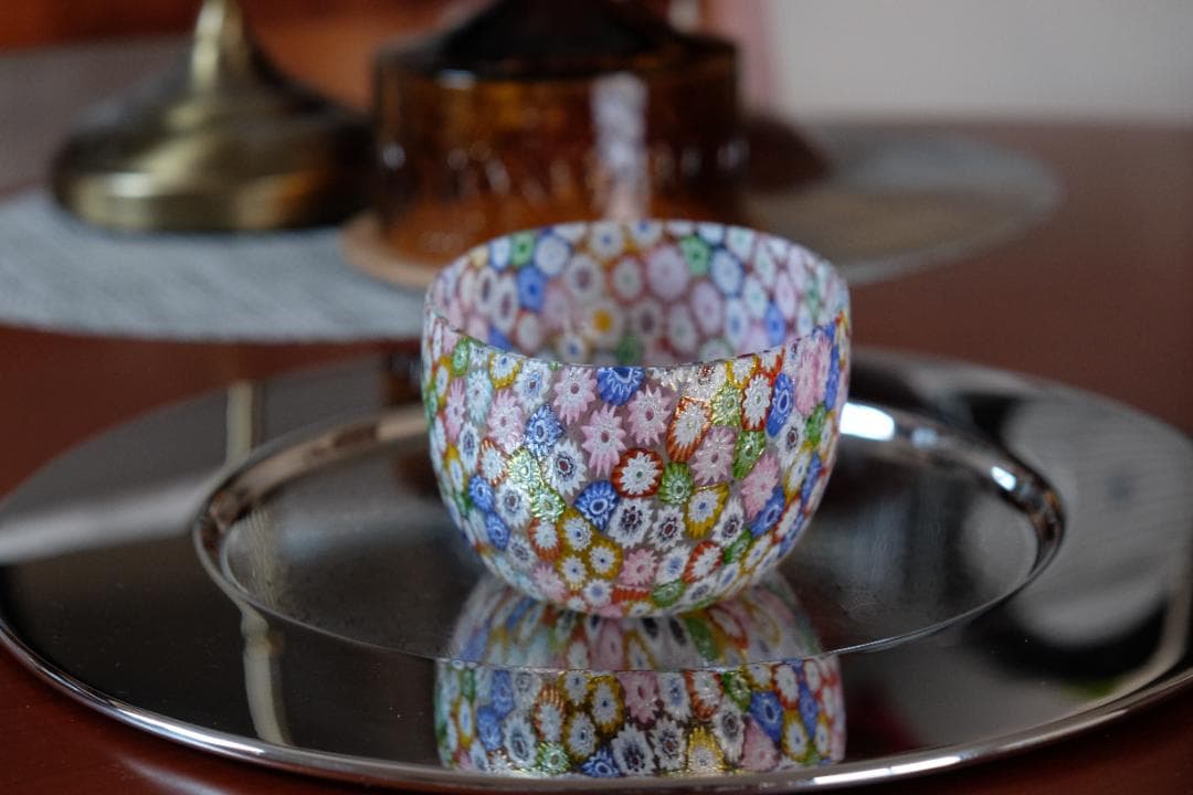 ベネチアンガラス ミルフィオリ 茶碗 舩木倭帆/黒木国昭/藤田喬平/江波冨士子