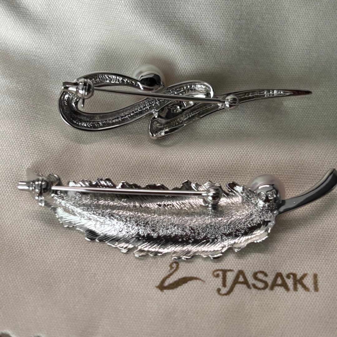 極美品　TASAKI　ブローチ 2点セット　田崎 真珠 パール シルバー 羽