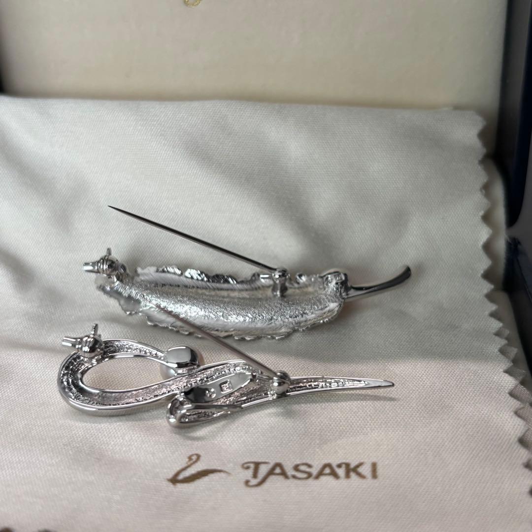 極美品　TASAKI　ブローチ 2点セット　田崎 真珠 パール シルバー 羽
