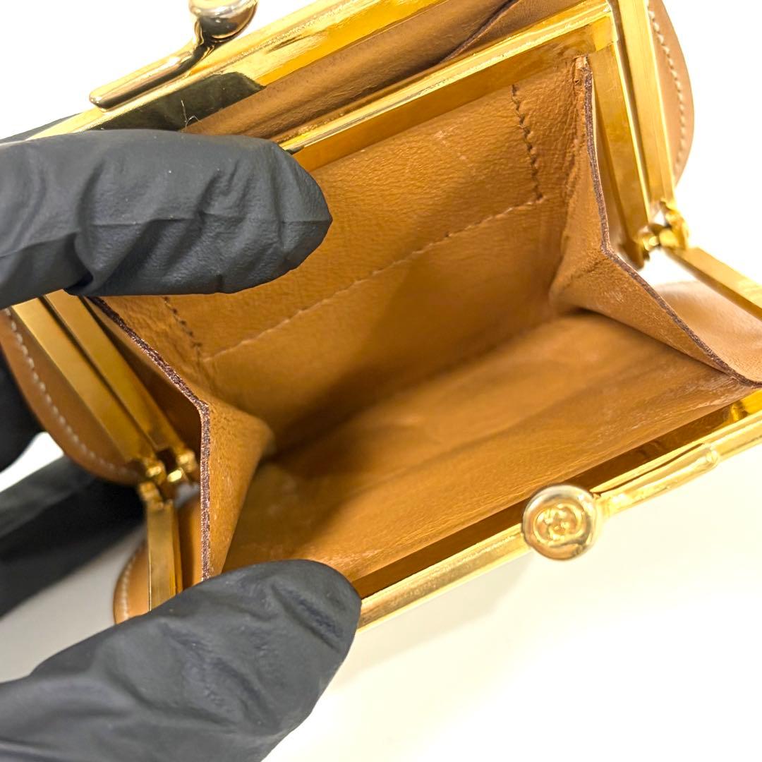 GUCCI グッチ GG柄 がま口 ケース 小銭入れ ベージュ ブラウン