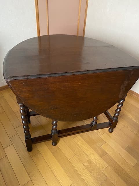 イギリス　アンティーク 木製 ドロップリーフテーブル　バタフライテーブル