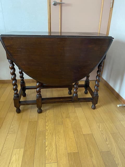 イギリス　アンティーク 木製 ドロップリーフテーブル　バタフライテーブル