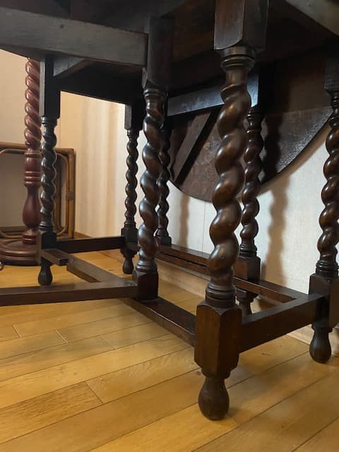 イギリス　アンティーク 木製 ドロップリーフテーブル　バタフライテーブル