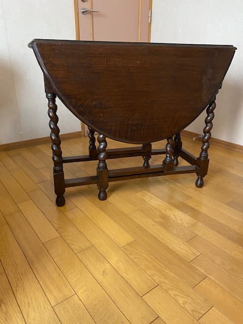 イギリス　アンティーク 木製 ドロップリーフテーブル　バタフライテーブル