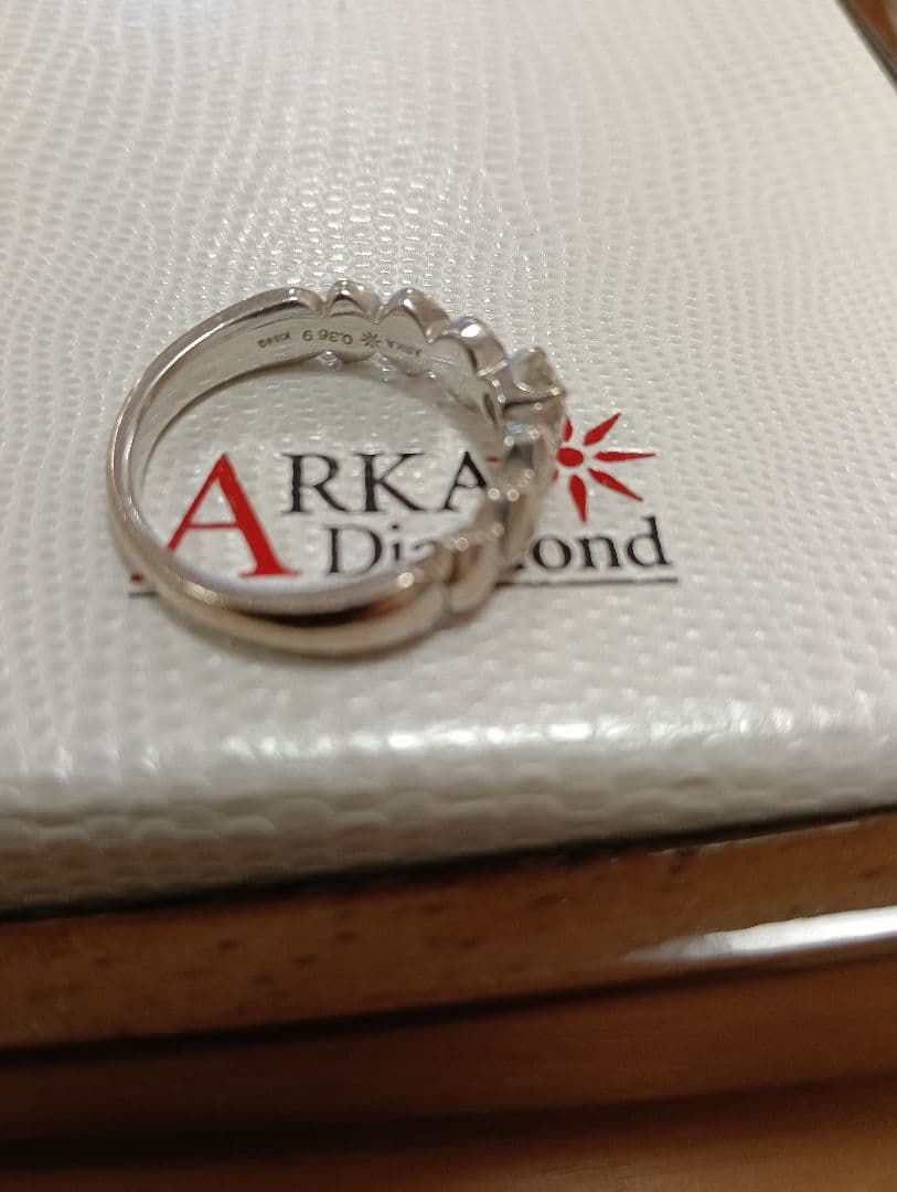 K18WGダイヤモンドリング 7.3g 　18号