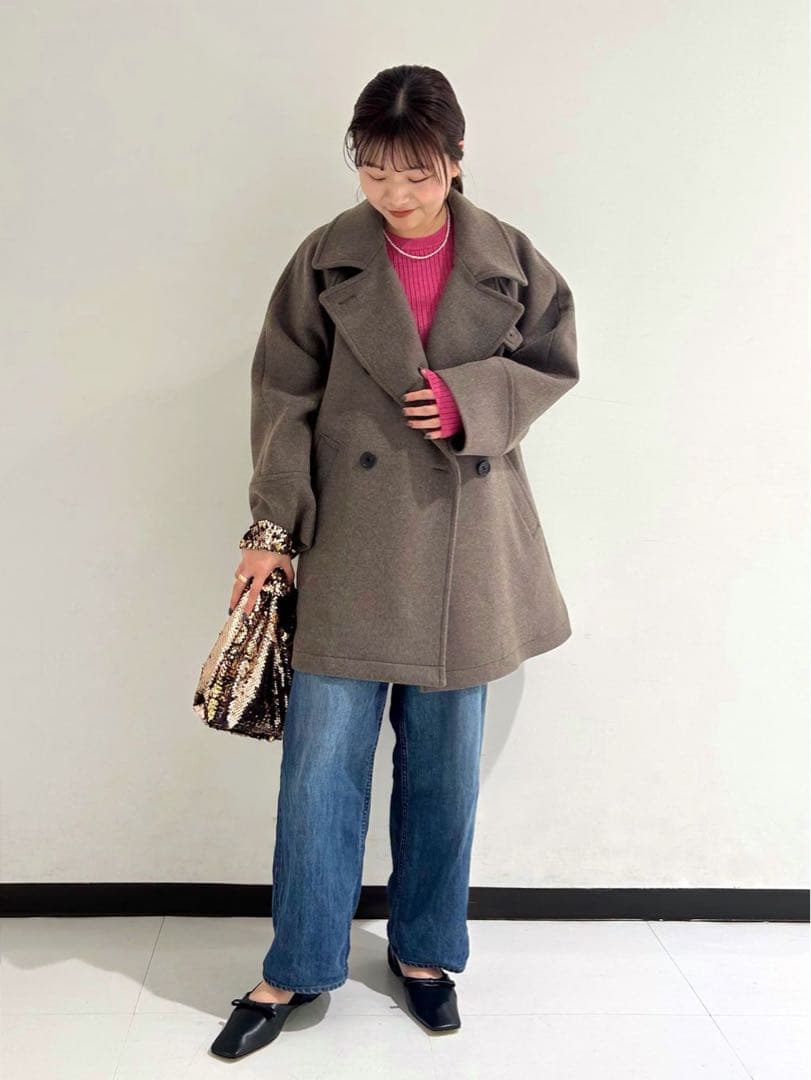 IENA ダブルブレストハーフコート36