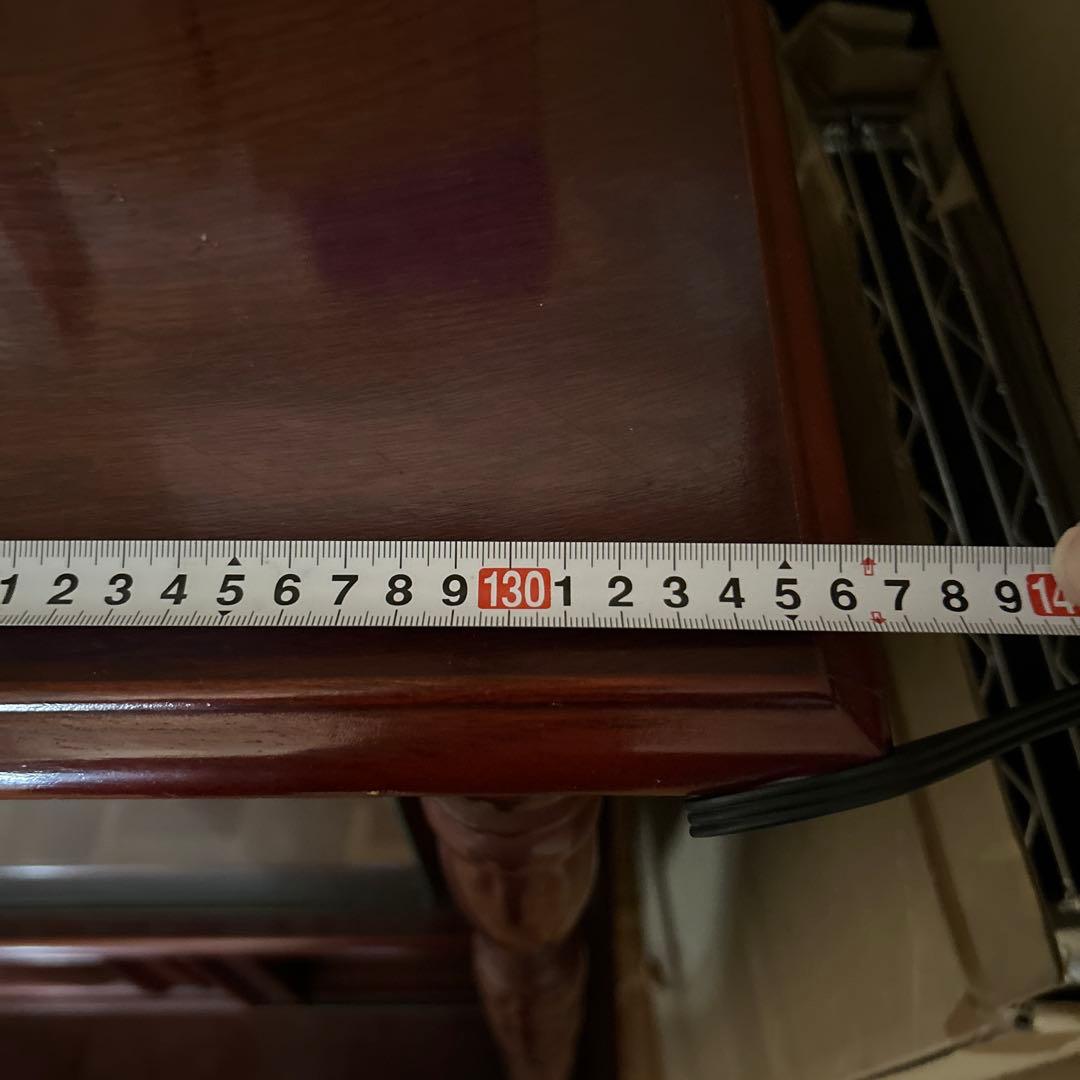 木製ガラス扉キャビネット 引き出し付き