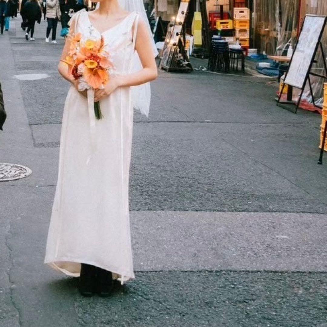 kaene サテンリボンドレス