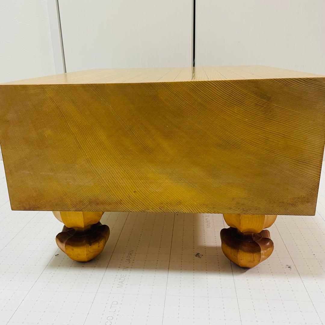 【良品】囲碁盤　本榧　天地柾　5寸7分　脚付きヘソ有り　蛤碁石 那智黒碁石　碁笥