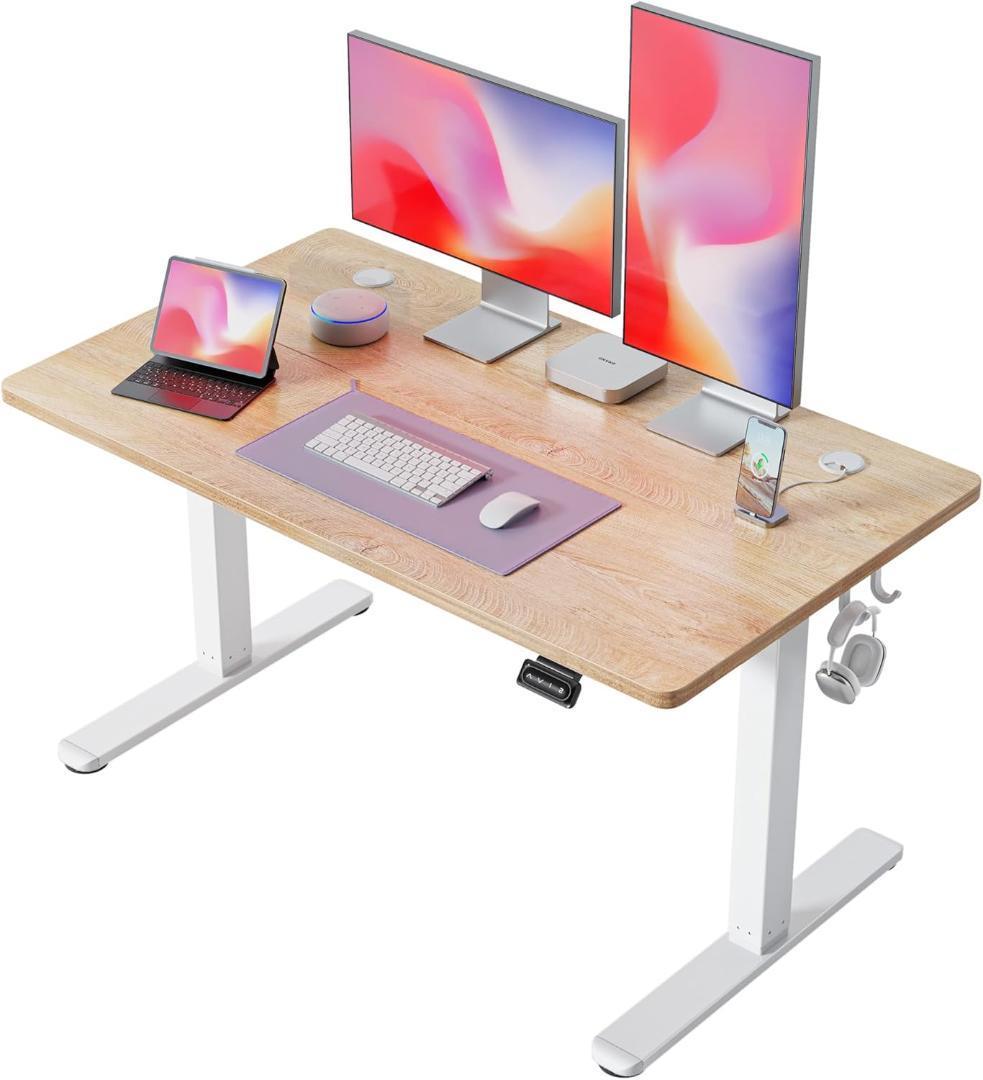 新品 昇降デスク 電動 幅120cm 奥行60cmホワイト アイボリー