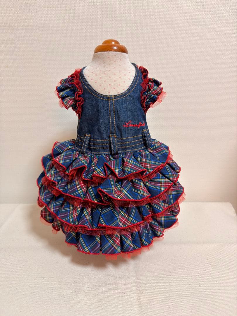 ☆リュクスバーディ☆プレイドデニムスカート　SS ワンピース