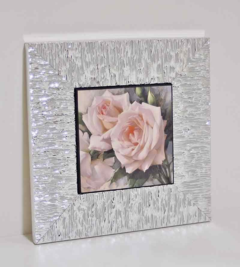 イタリア額絵 ローズ バラ シルバー アートフレーム 1414-3A163S