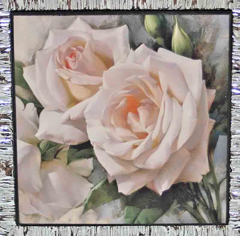 イタリア額絵 ローズ バラ シルバー アートフレーム 1414-3A163S