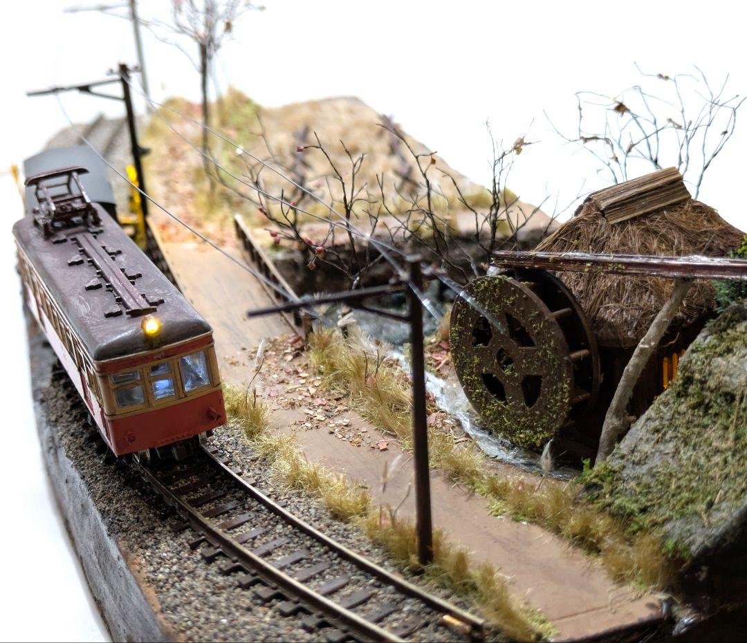 林*和様 Nゲージ・ジオラマ【貨車を繋いだ地鉄電車・秋】※車両付き