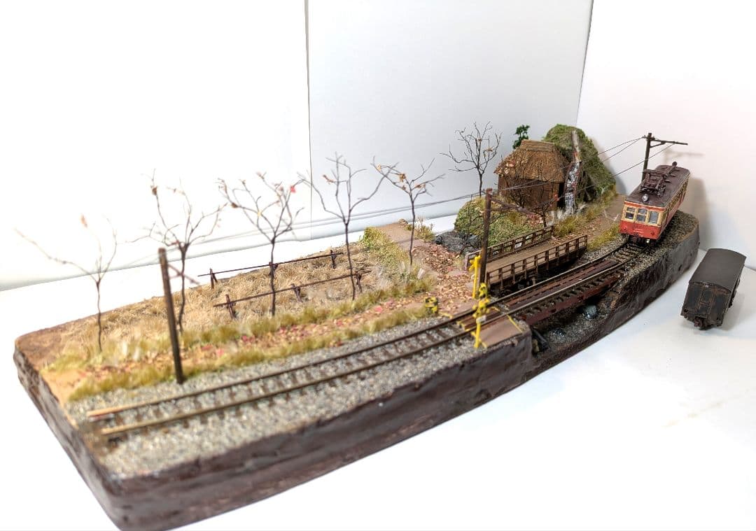 林*和様 Nゲージ・ジオラマ【貨車を繋いだ地鉄電車・秋】※車両付き