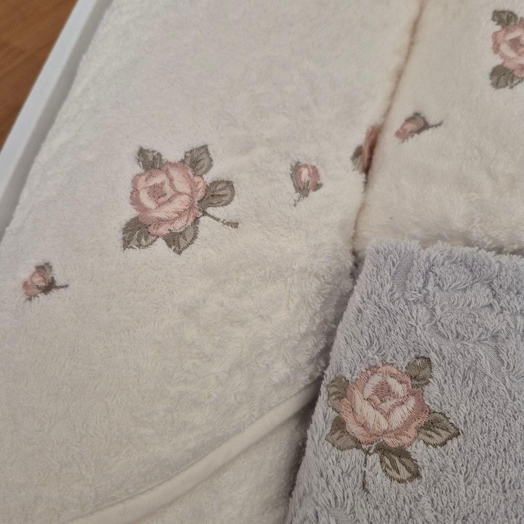 ホットマン タオルセット バスタオル/フェイスタオル 薔薇 Hotman