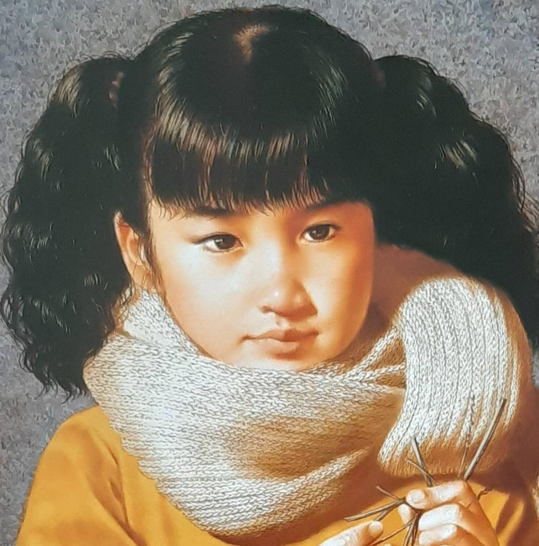 辻真砂、「惜春」、希少画集の額装画、人気作品、オーダーマット付・日本製新品額入り