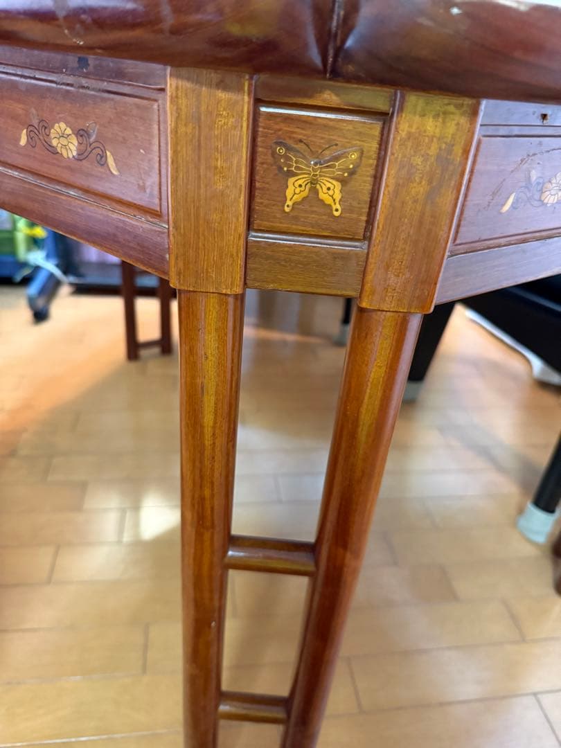 【最終お値下げ】アンティーク調 五角形ダイニングテーブル 木製 直接引き取り可