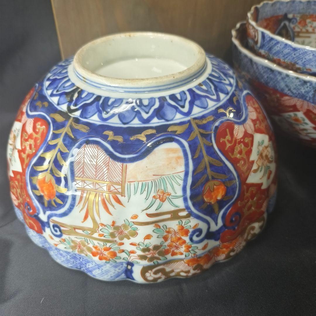 古伊万里 錦手 金彩ミッツ組大鉢 薄手 江戸古美術 骨董 旧家蔵出し美品