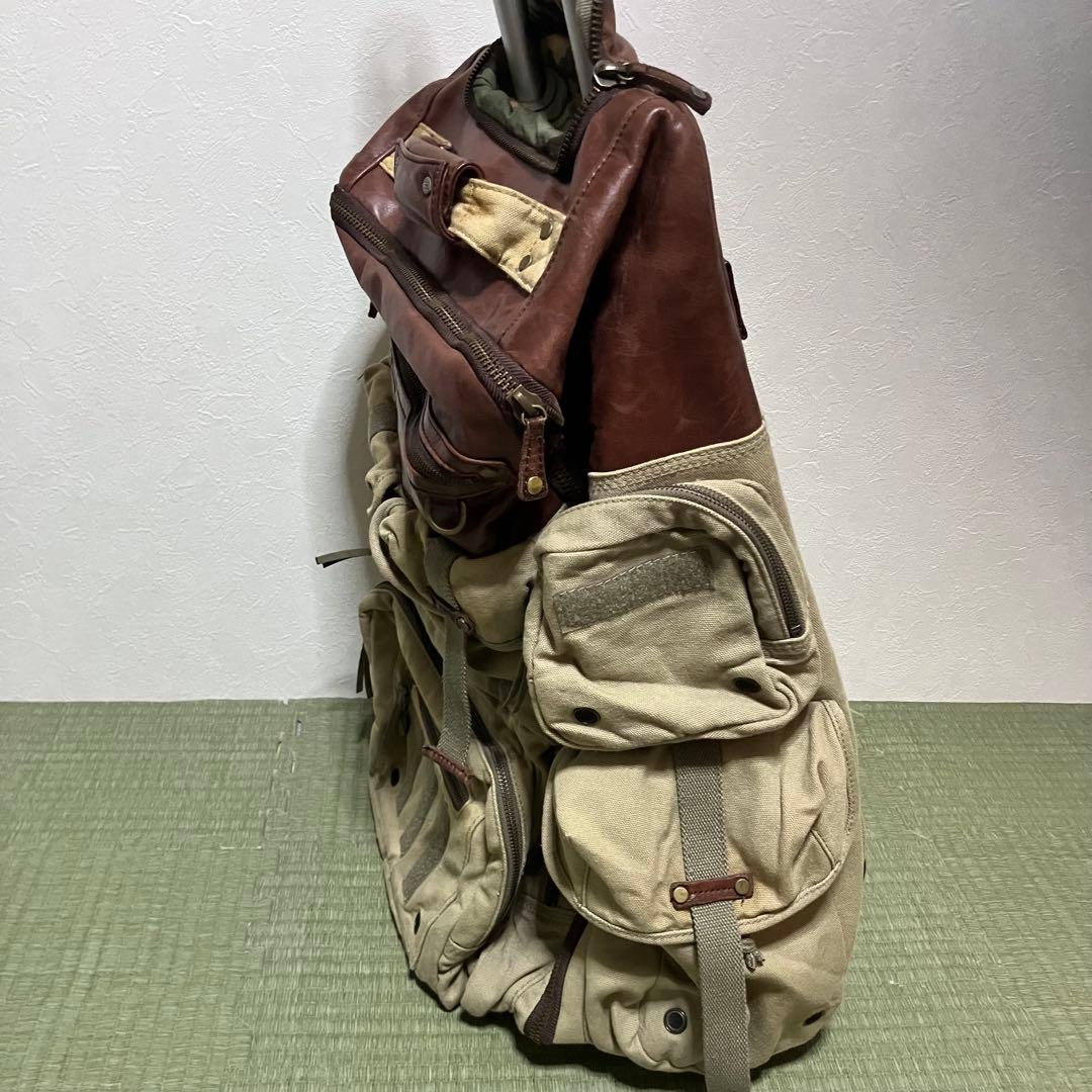 H*E様 【極希少】DIESEL キャリーバッグ レザー 迷彩 ミリタリー