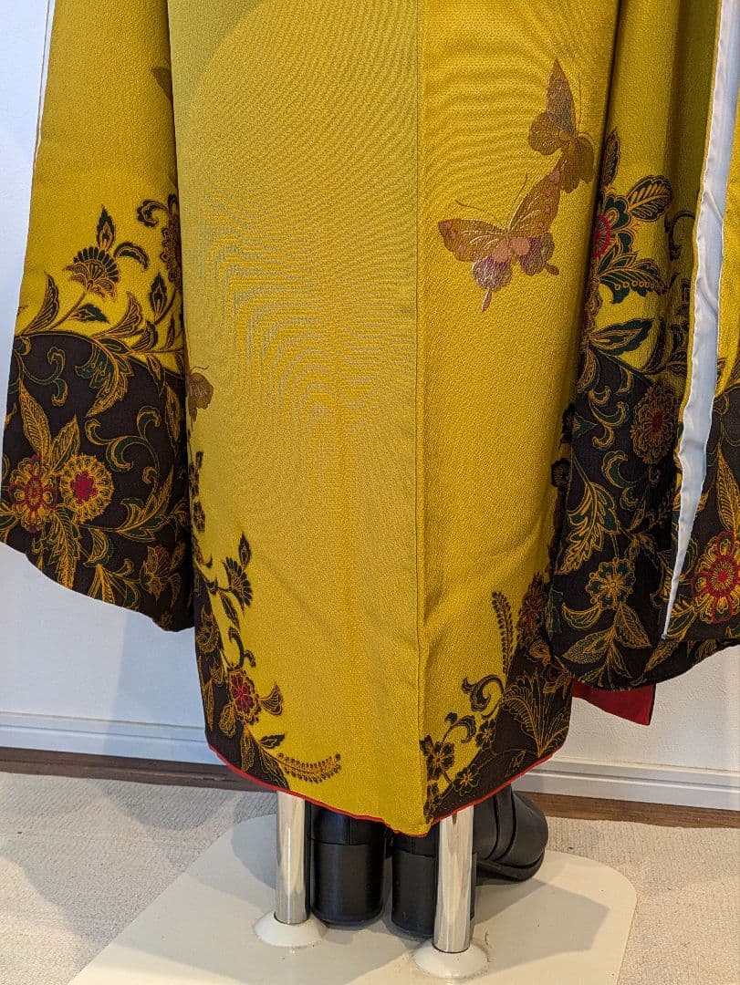 mn様 振袖フルセット 身丈165裄67 銀彩 からし色 黒 やまと誂え 成人式