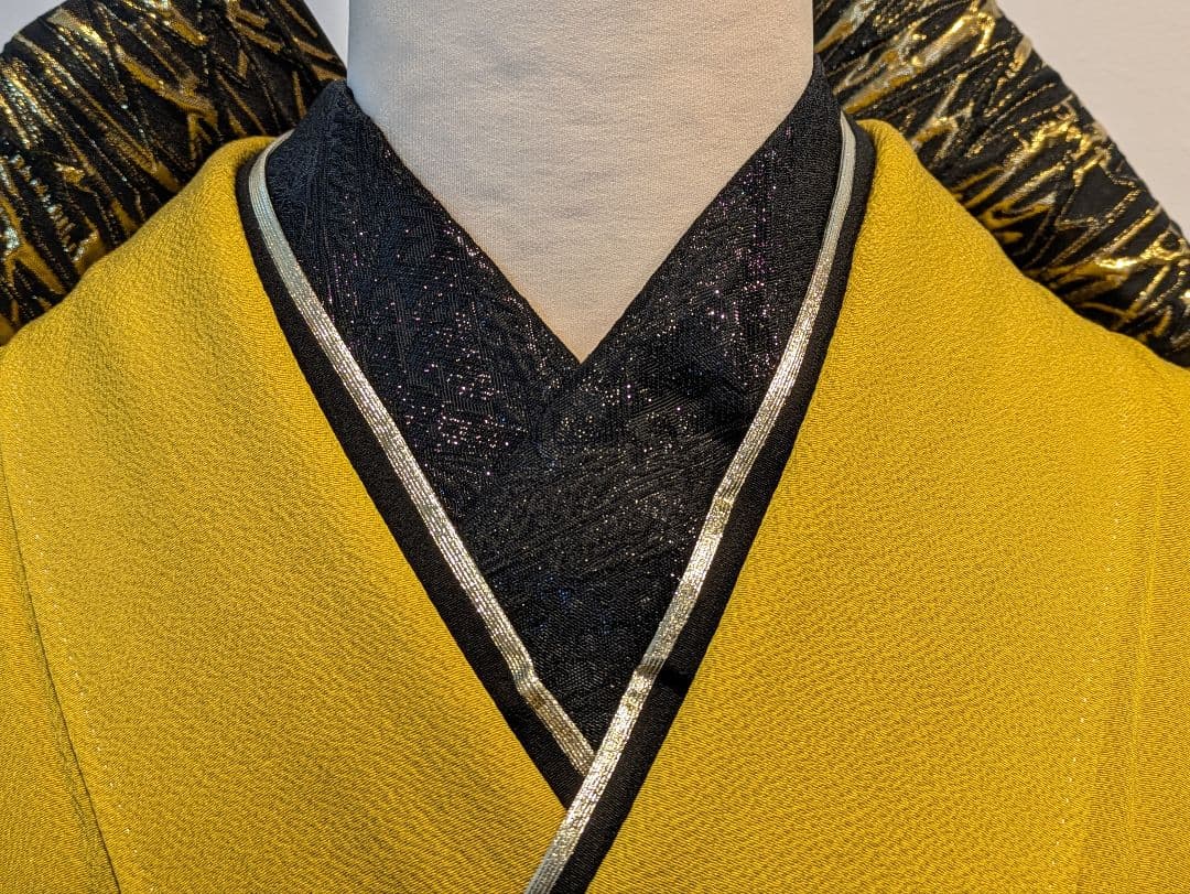 mn様 振袖フルセット 身丈165裄67 銀彩 からし色 黒 やまと誂え 成人式