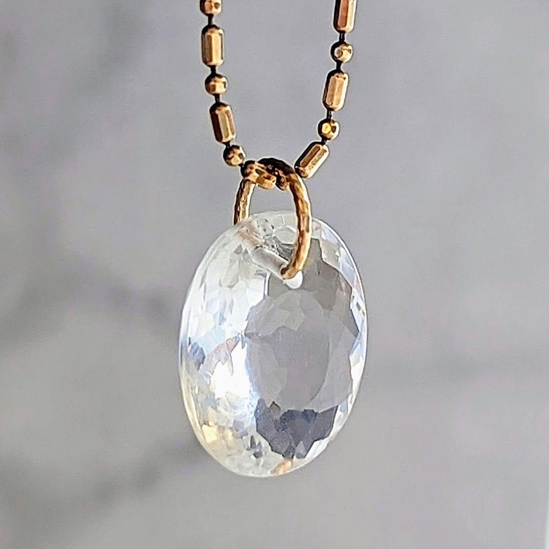 ♢N♢K18 ホワイトトパーズ 6.35ct ペンダントトップ